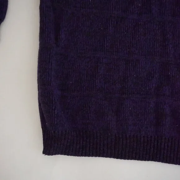 Field Gear Purple Knit Crewneck Sweater Outdoorsman Eclectic Grandpa Cozy L - Picture 7 of 9